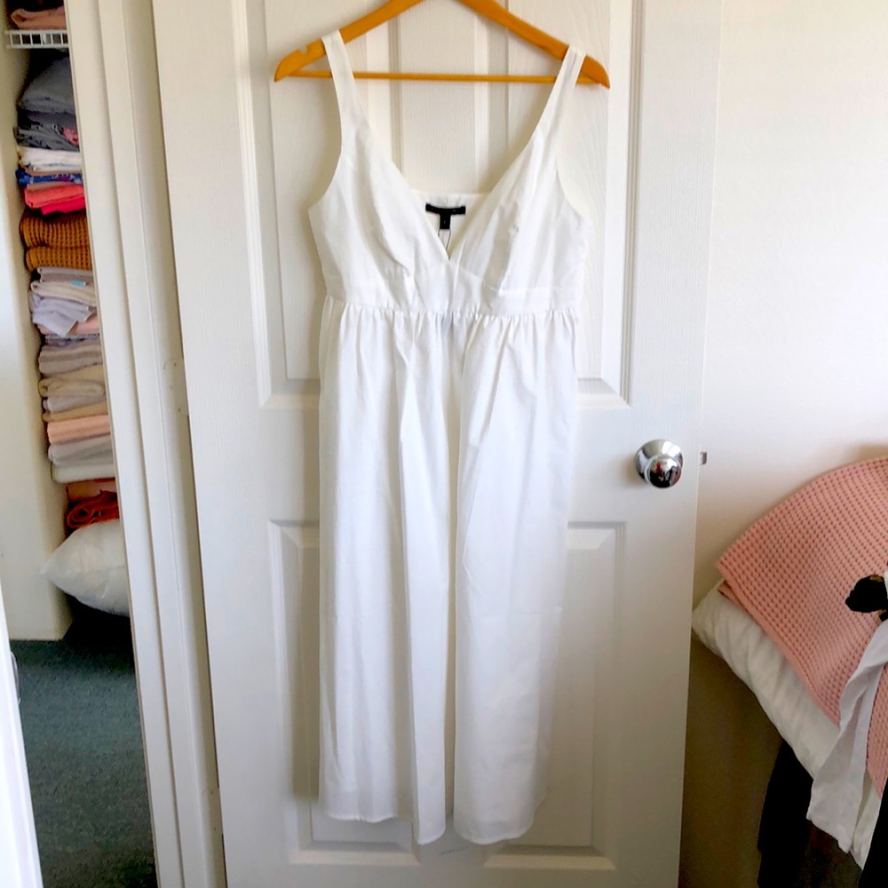 Banana Republic White Sleeveless Scoop Neck Sundress